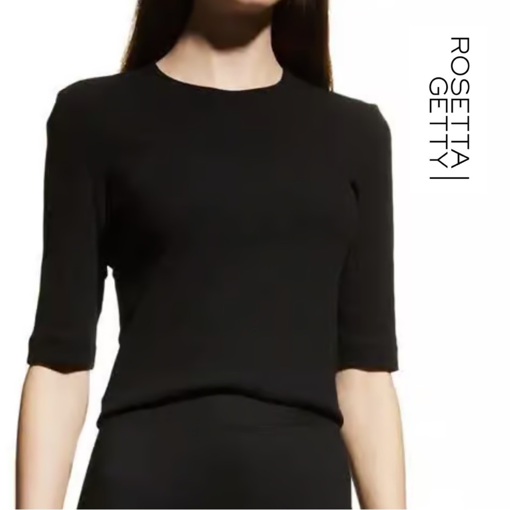 NWT - Rosetta Getty - Women’s Cropped T-Shirt Top - Black